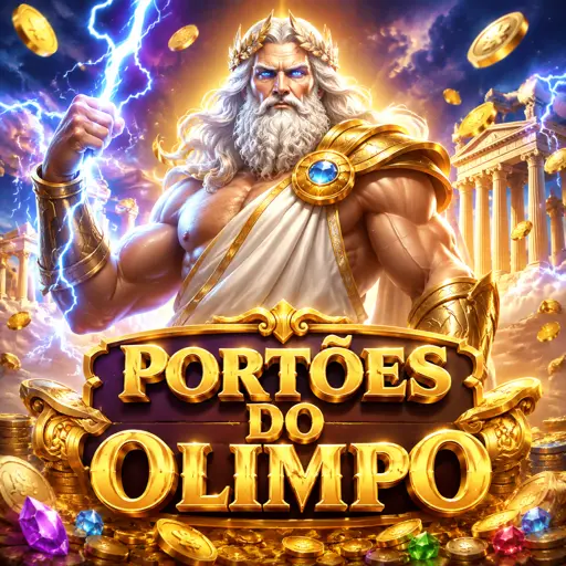 Capa do slot Gates of Olympus com Zeus e multiplicadores